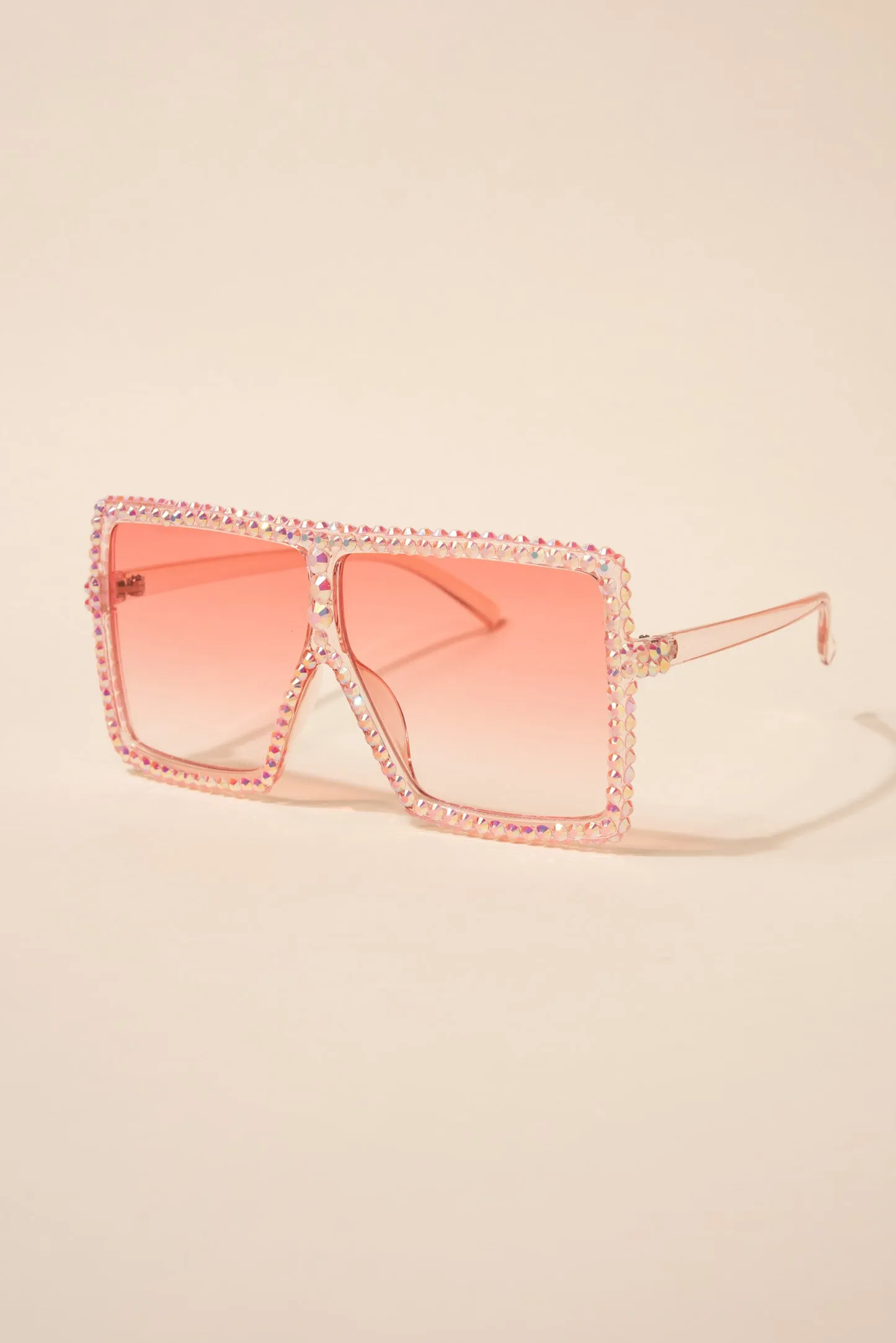 Fame Oversized Square Rhinestone Sunglasses