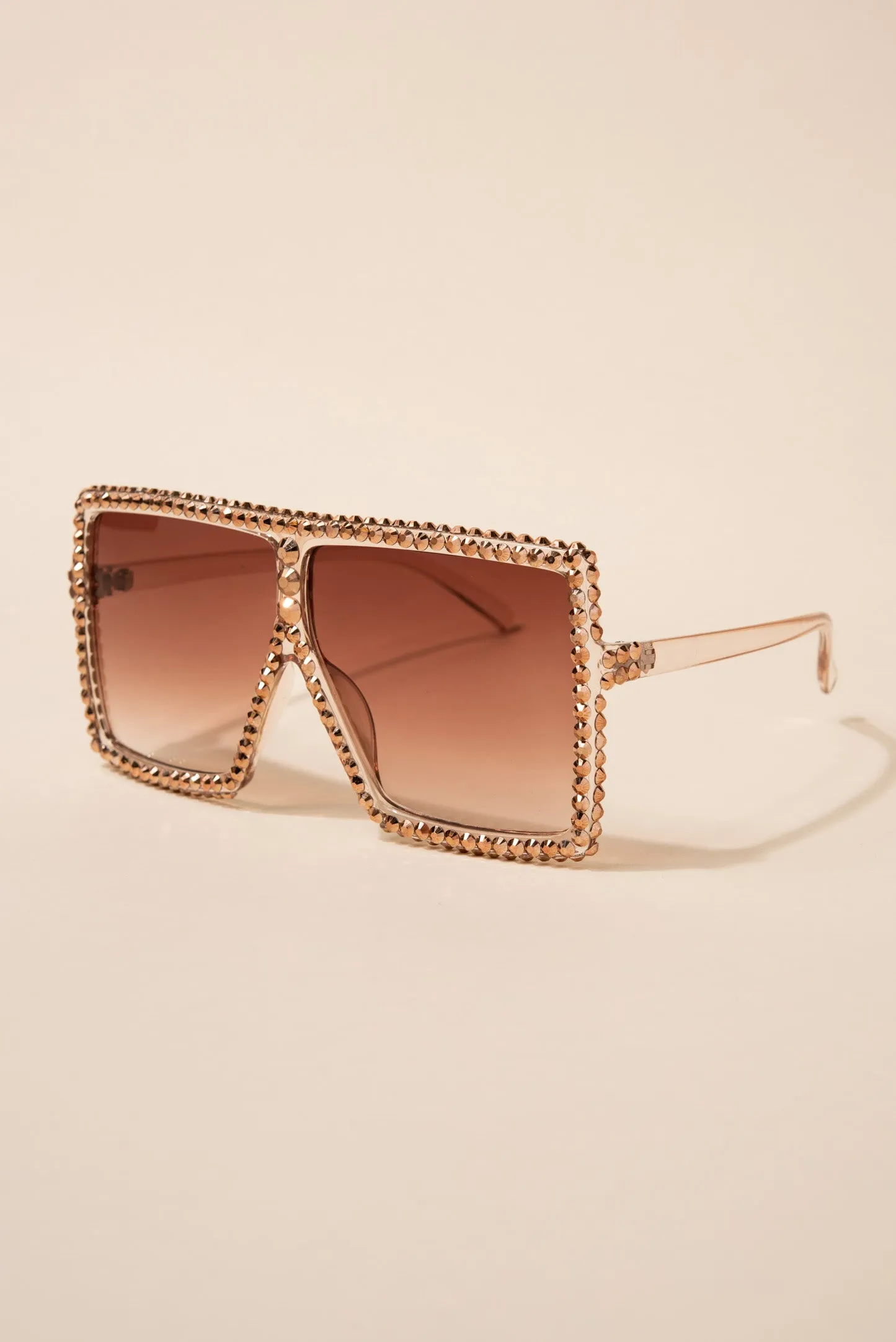 Fame Oversized Square Rhinestone Sunglasses