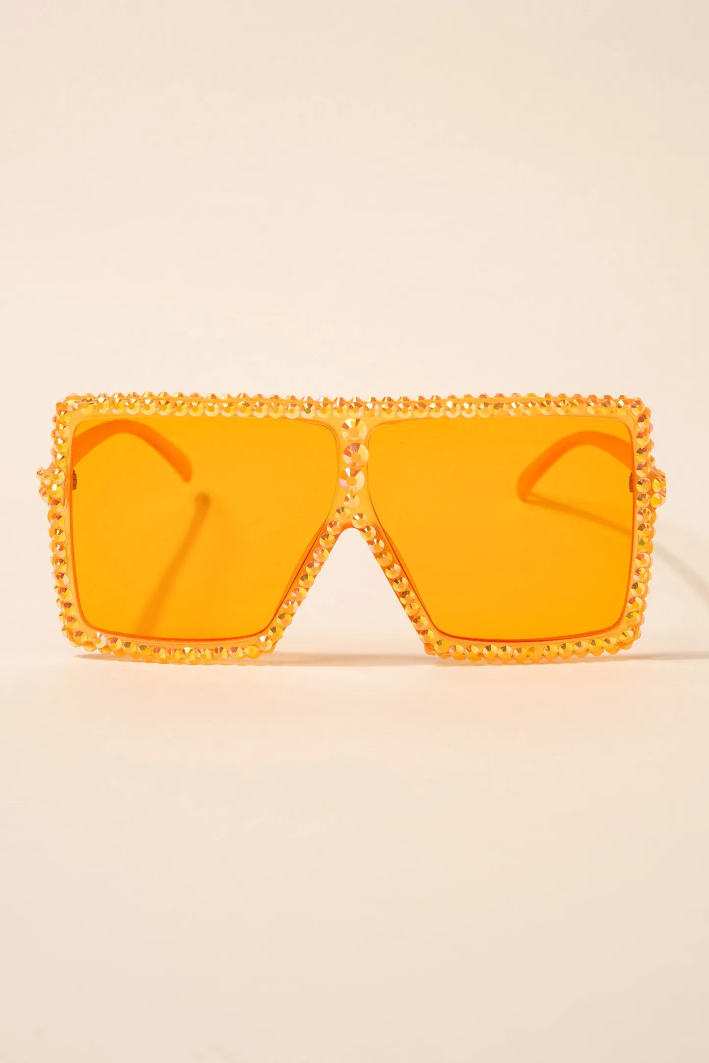 Fame Oversized Square Rhinestone Sunglasses