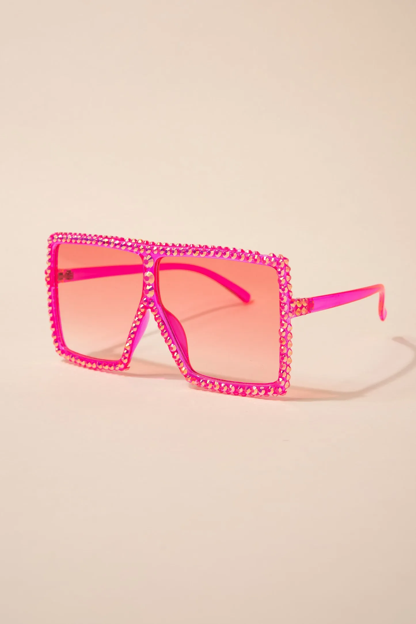 Fame Oversized Square Rhinestone Sunglasses