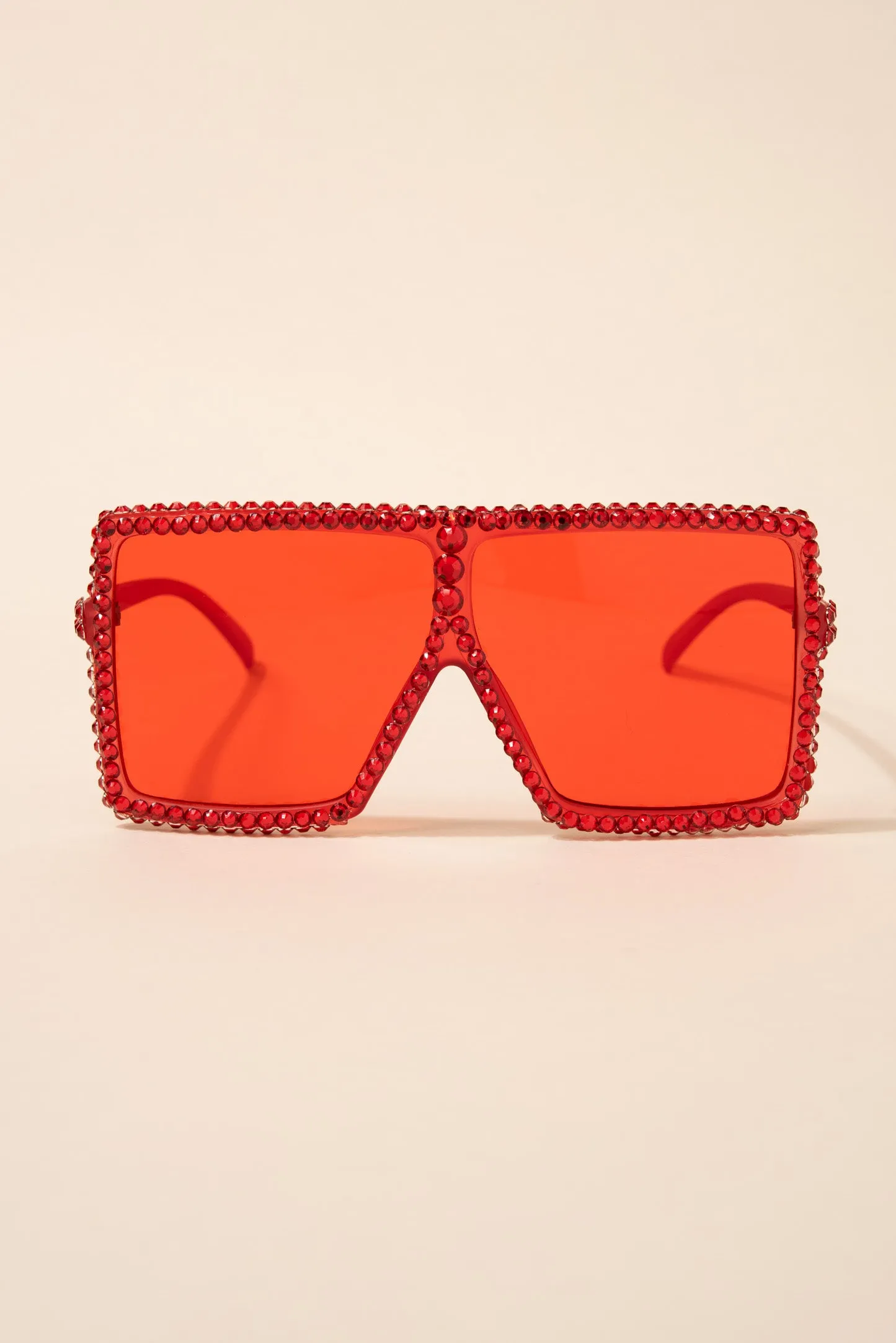 Fame Oversized Square Rhinestone Sunglasses