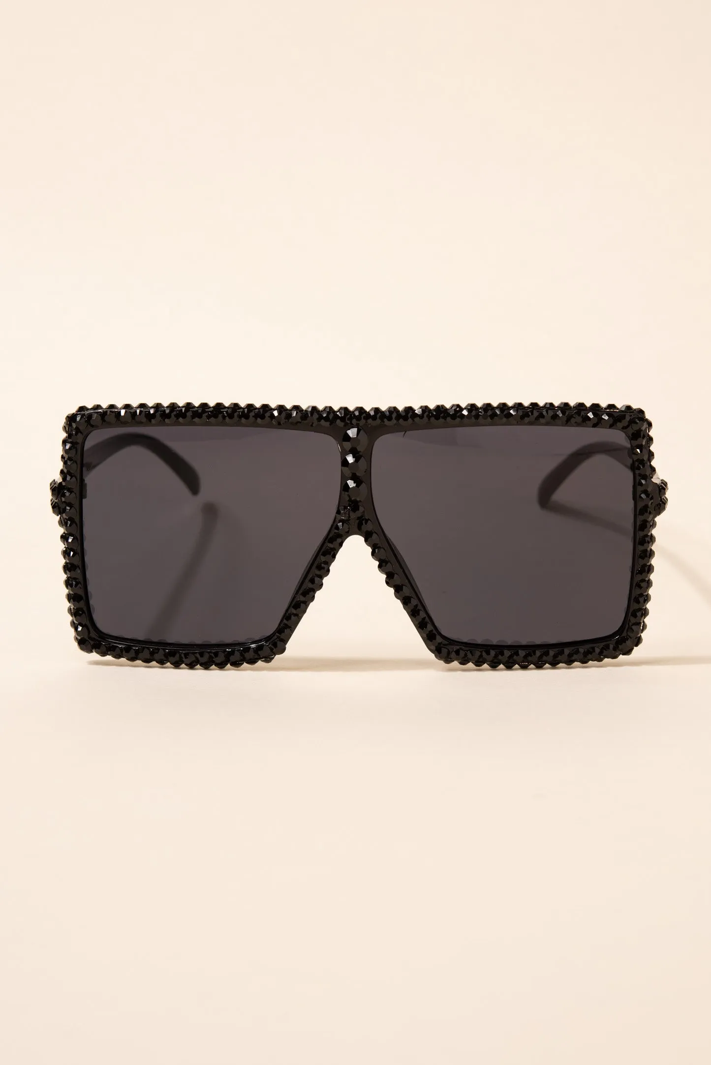 Fame Oversized Square Rhinestone Sunglasses