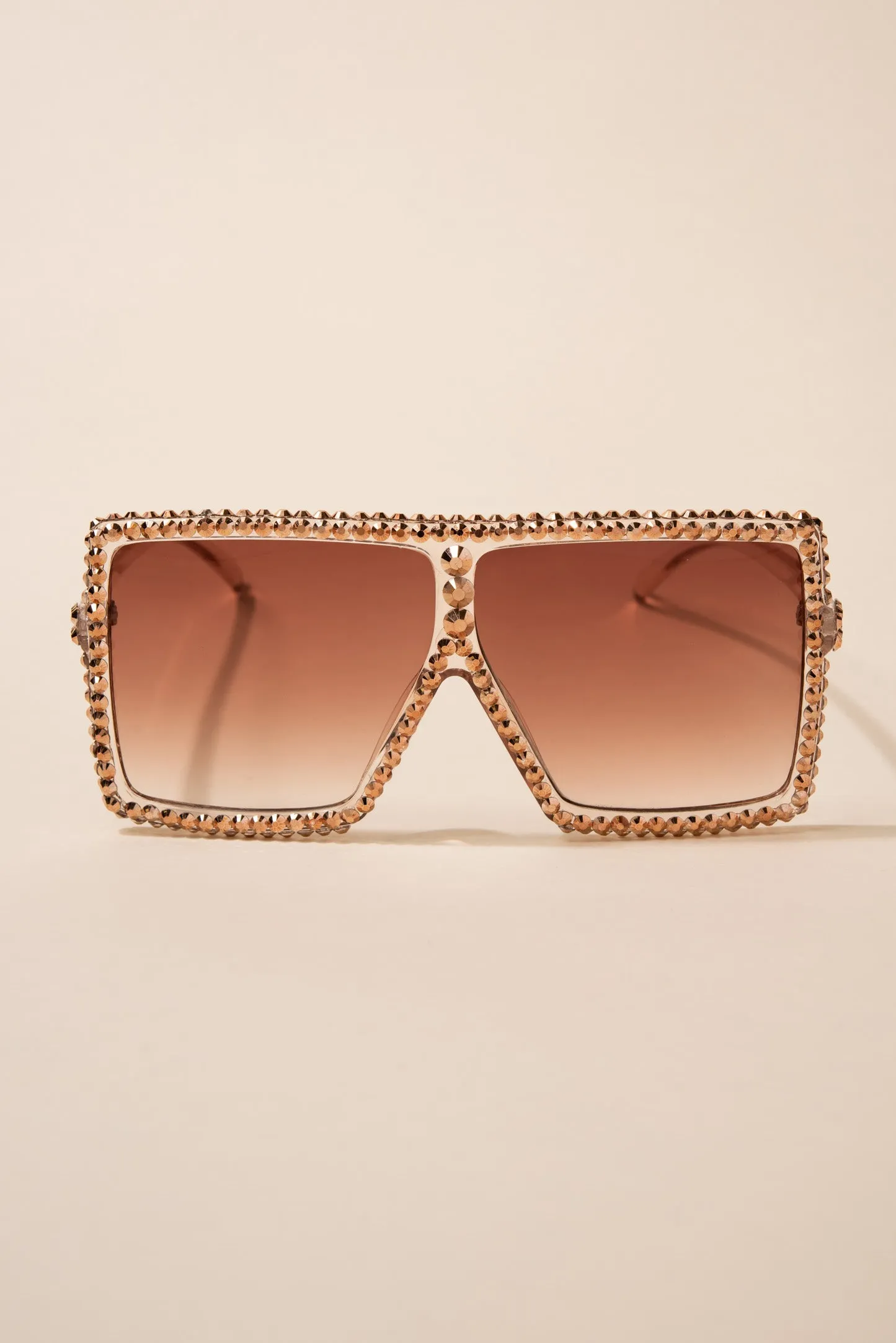 Fame Oversized Square Rhinestone Sunglasses