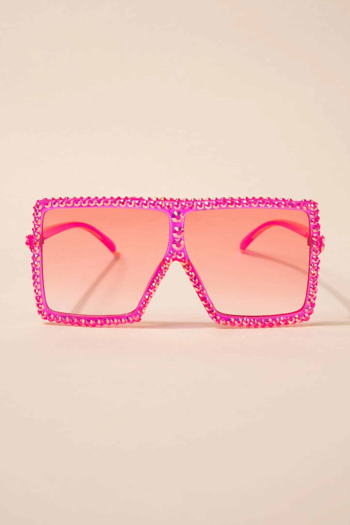 Fame Oversized Square Rhinestone Sunglasses