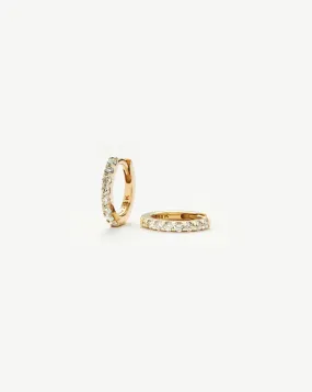 Fine Classic Diamond Huggies | 14k Solid Gold/Diamond