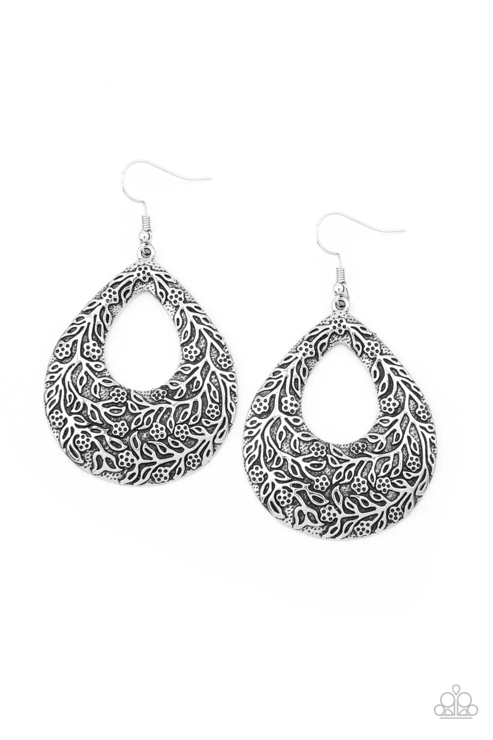 Flirtatiously Flourishing - Silver Earring