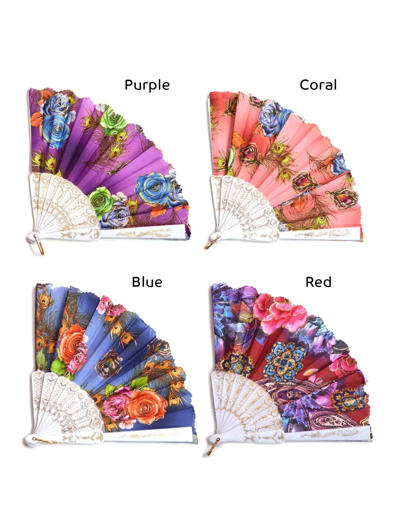 Flowers Folding Hand Fan