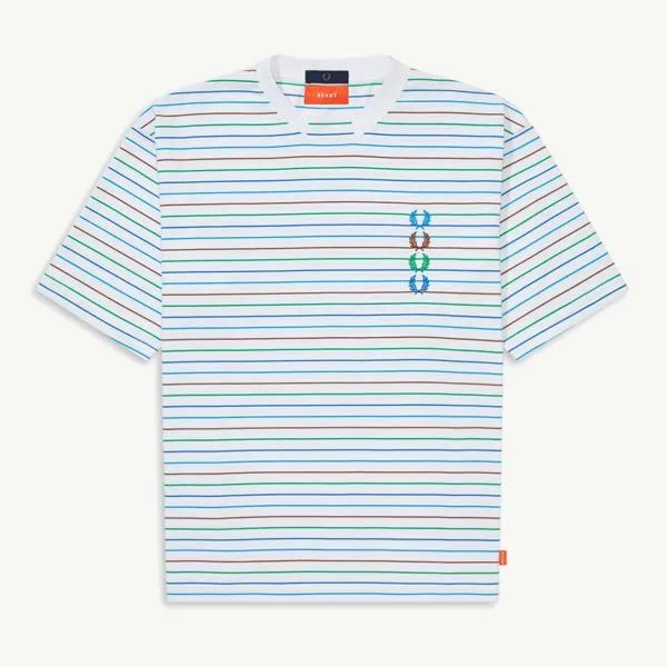 FP X BEAMS STRIPED T-SHIRT WHITE