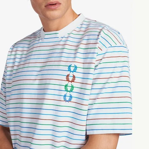 FP X BEAMS STRIPED T-SHIRT WHITE