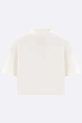 Garter technical knit cropped t-shirt