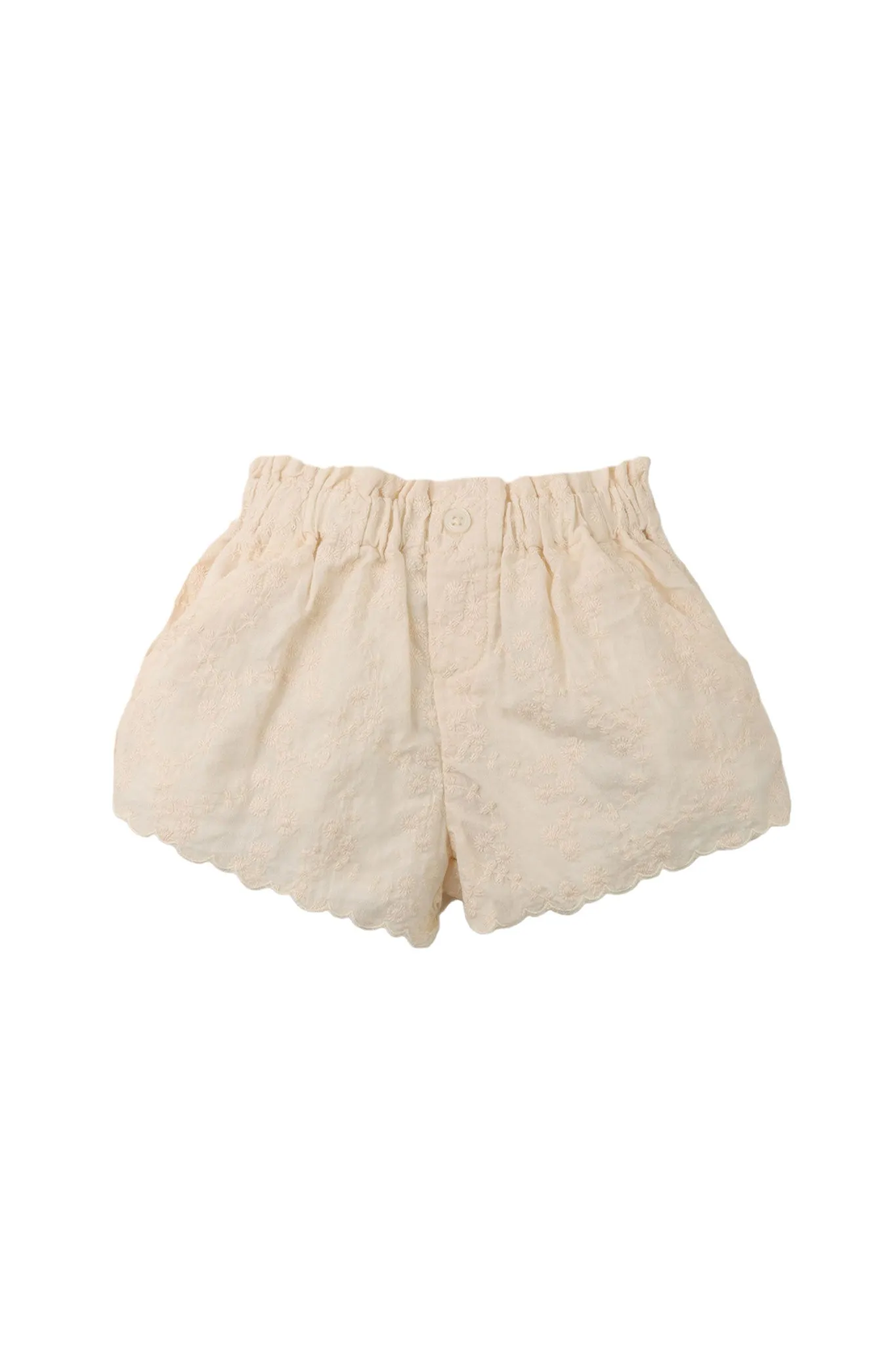 Gingersnaps Embroidered Cotton Paperbag Shorts