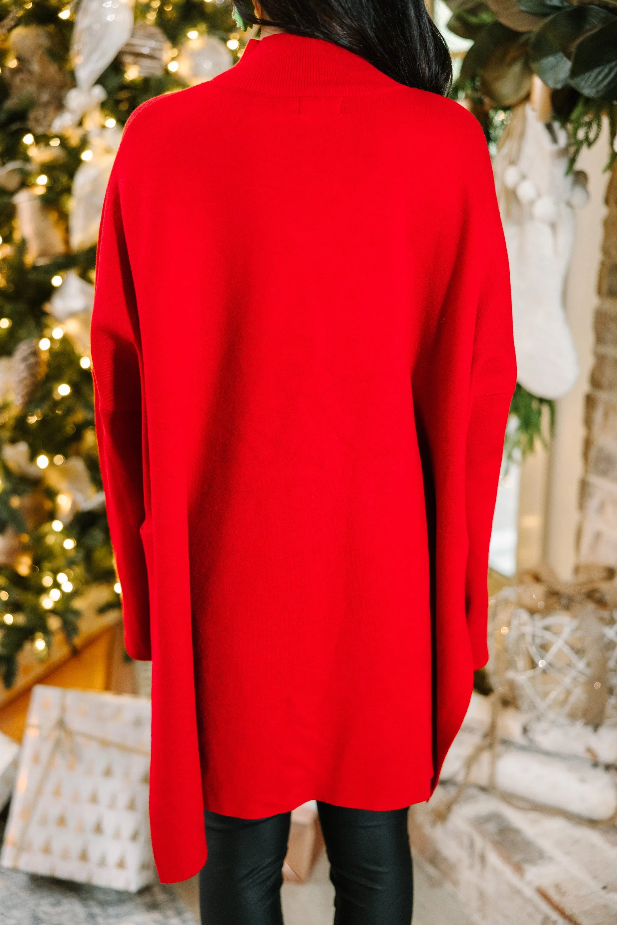 Going With You Red Mock Neck Sweater