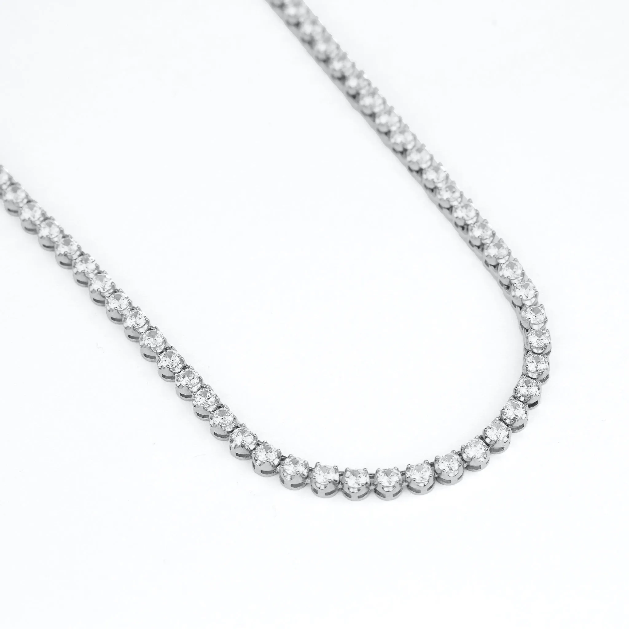 Gold Gods 4MM Diamond Buttercup Tennis Chain - White Gold