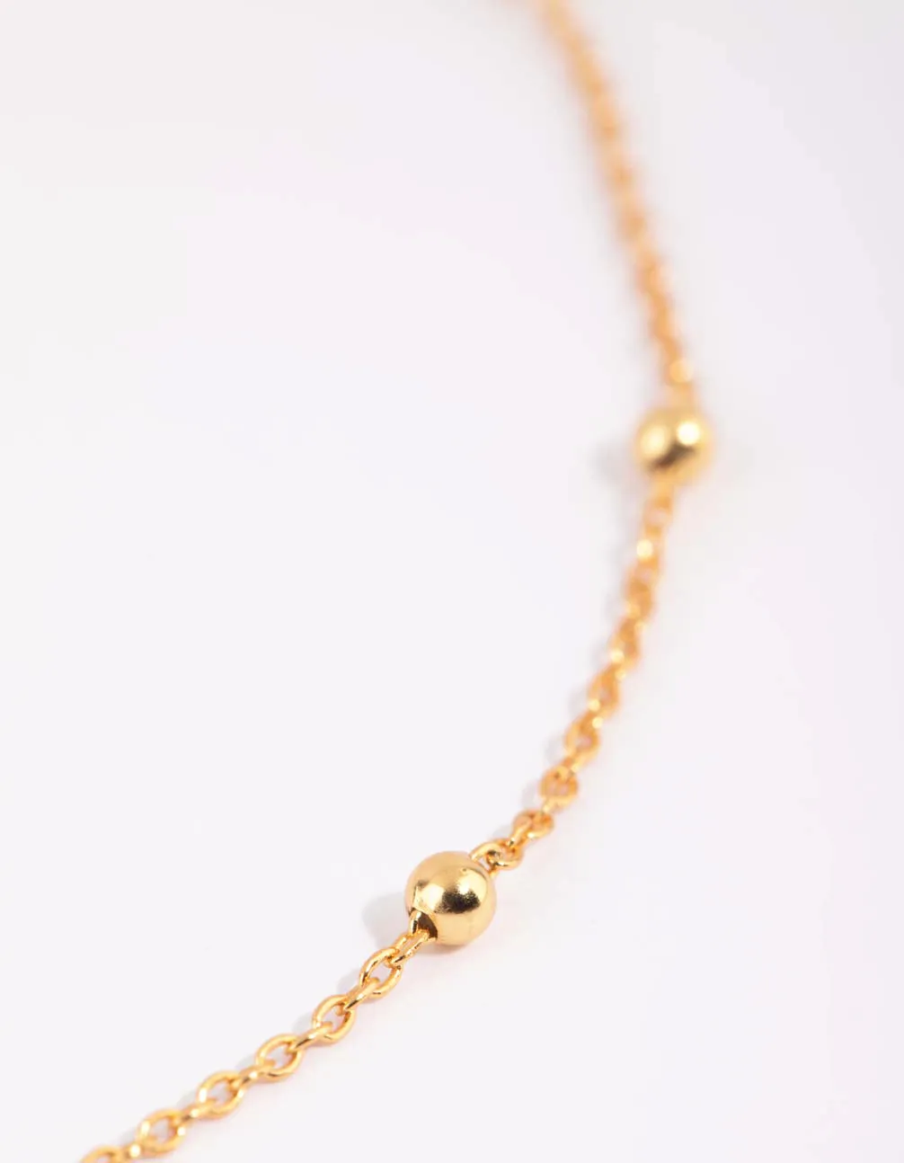 Gold Plated Sterling Silver Ball Chain Necklace