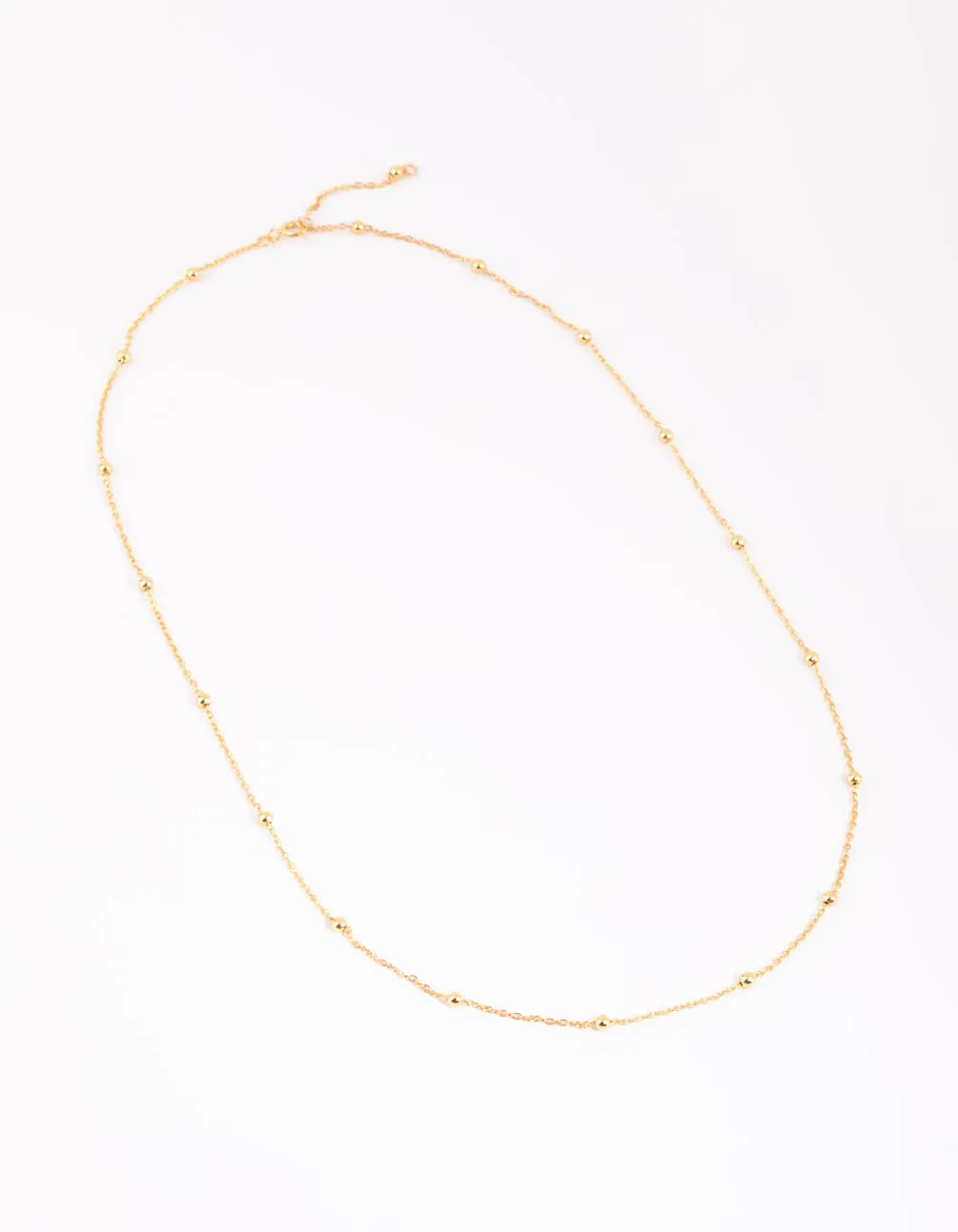 Gold Plated Sterling Silver Ball Chain Necklace