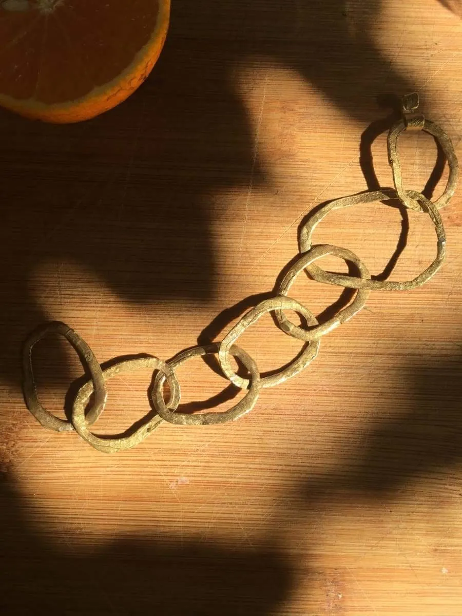 golden organic chain bracelet