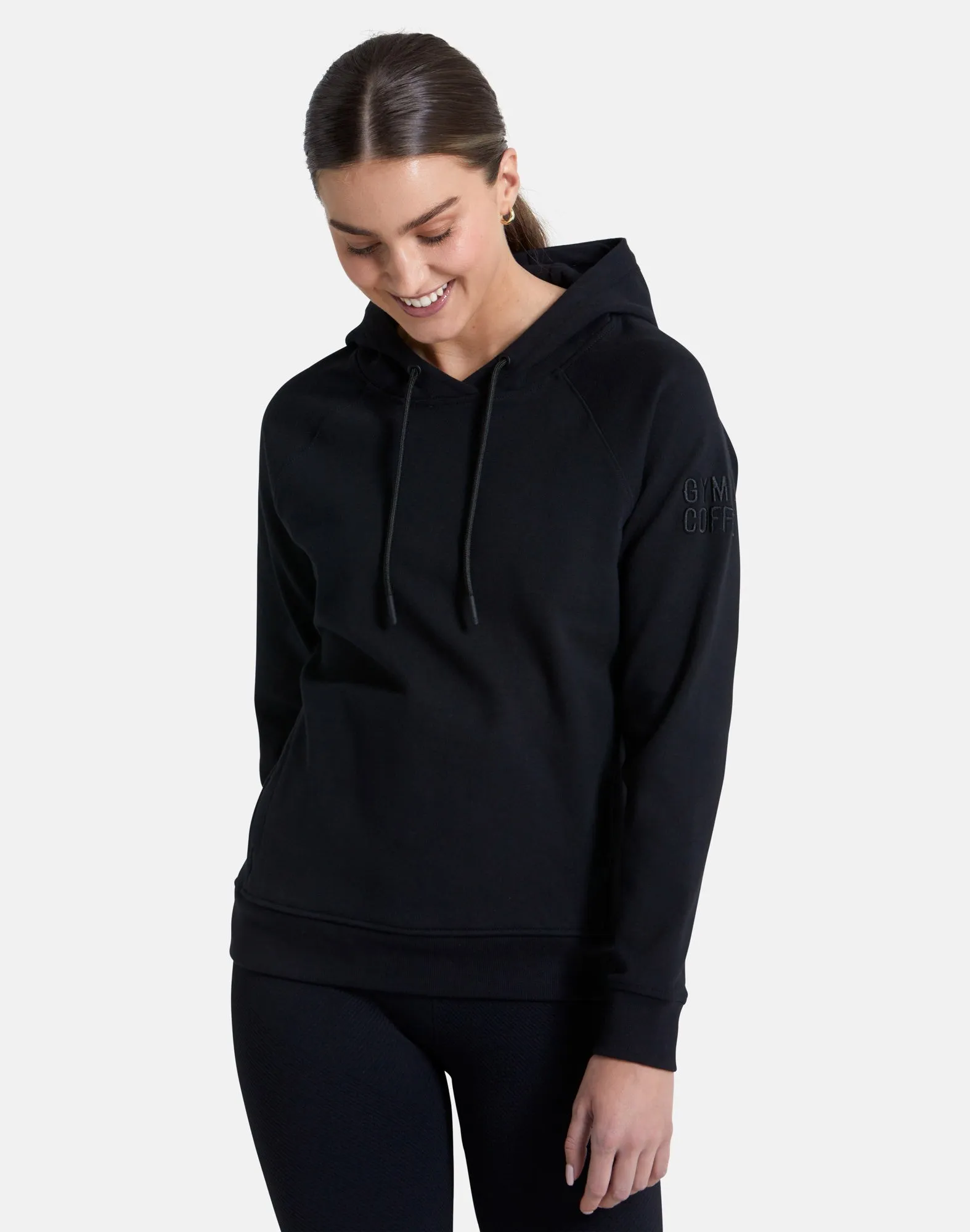 Gym Coffee Essential Hoodie (Womens) - Black