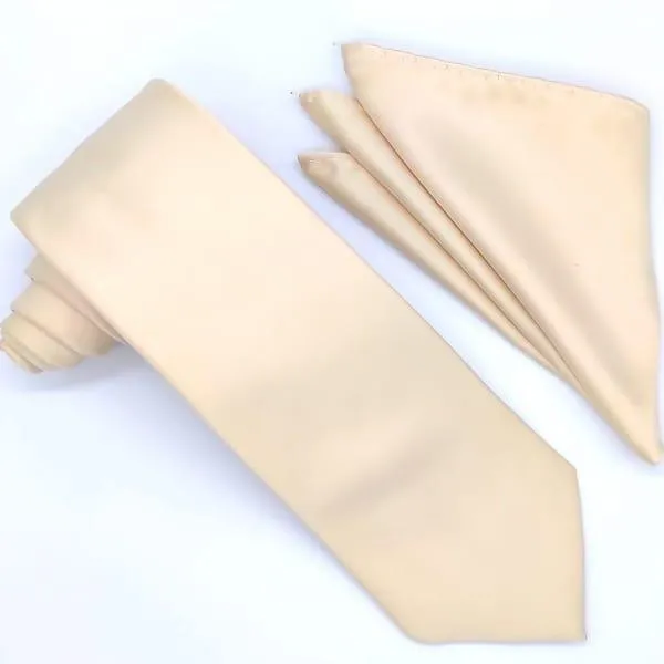 Ivory Tie and Hanky Set