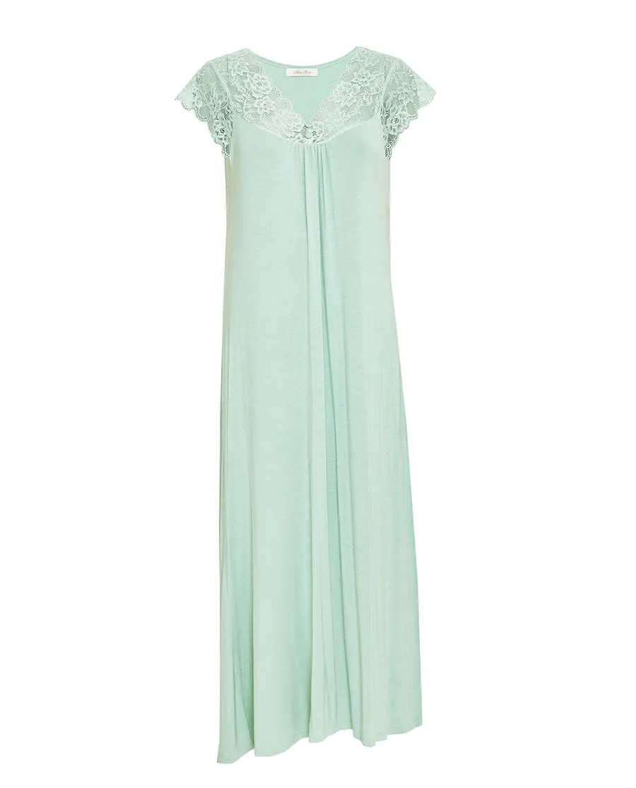 Julia Lace Detail Jersey Long Nightdress