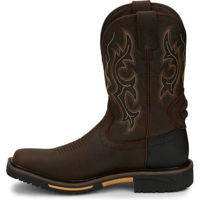 Justin Men's Joist 11" Waterproof Western Work Boot -Brown- SE4624