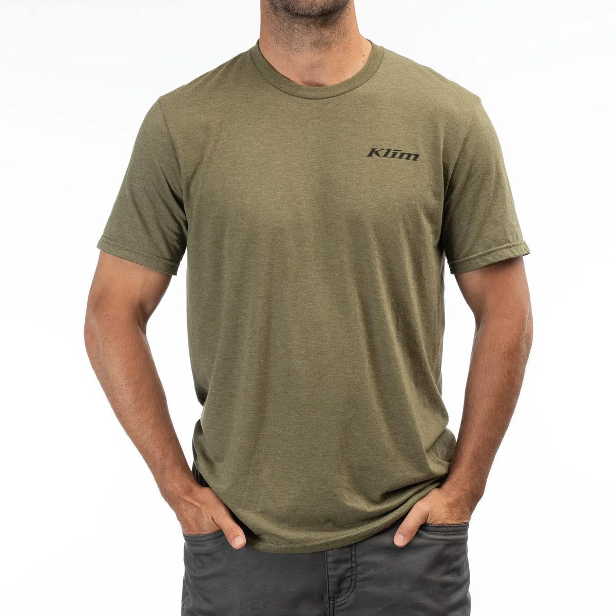 Klim Men's Mountain Peak Tri-Blend Tee Military Green Frost/Black