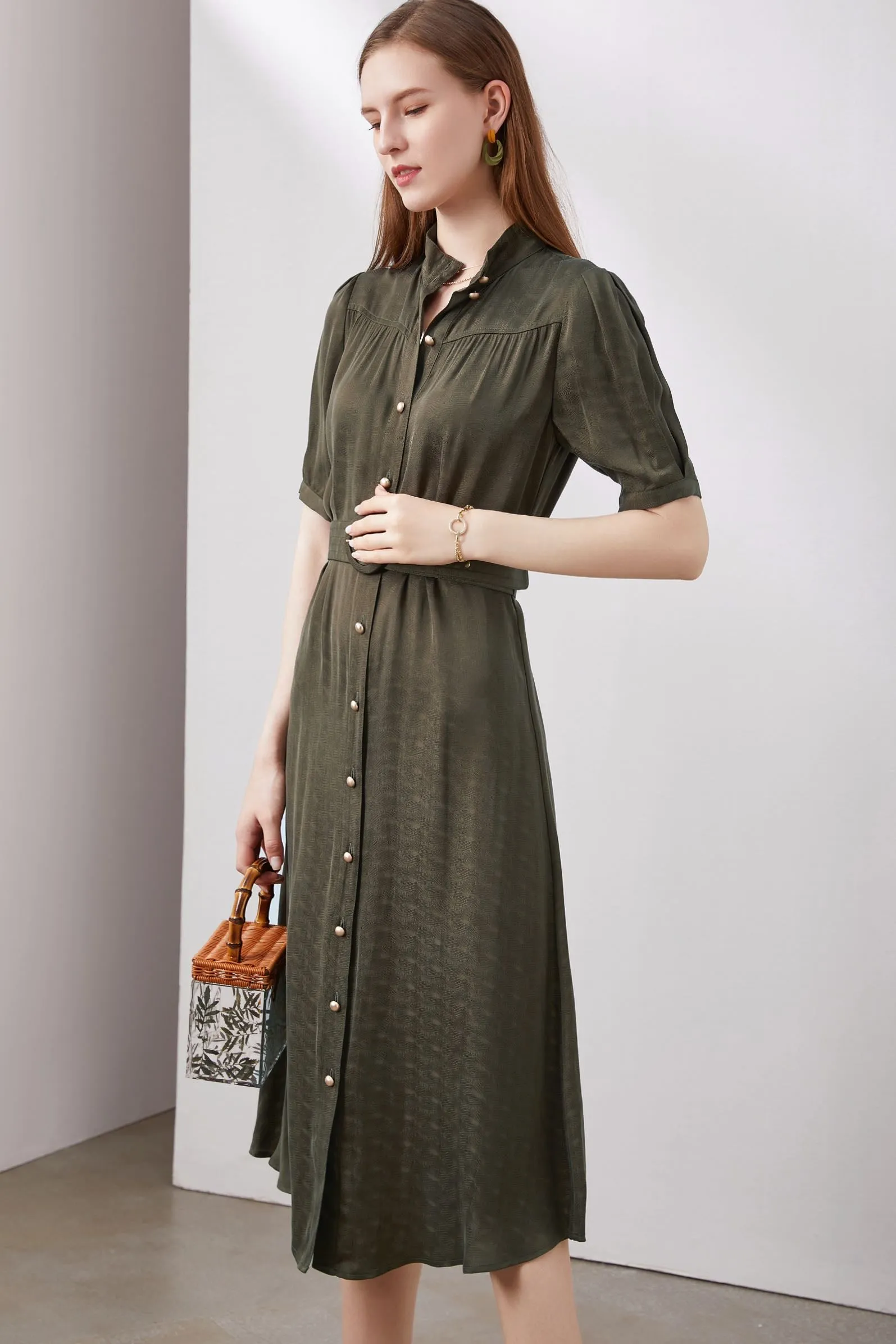 Lauren Midi Dress - Khaki