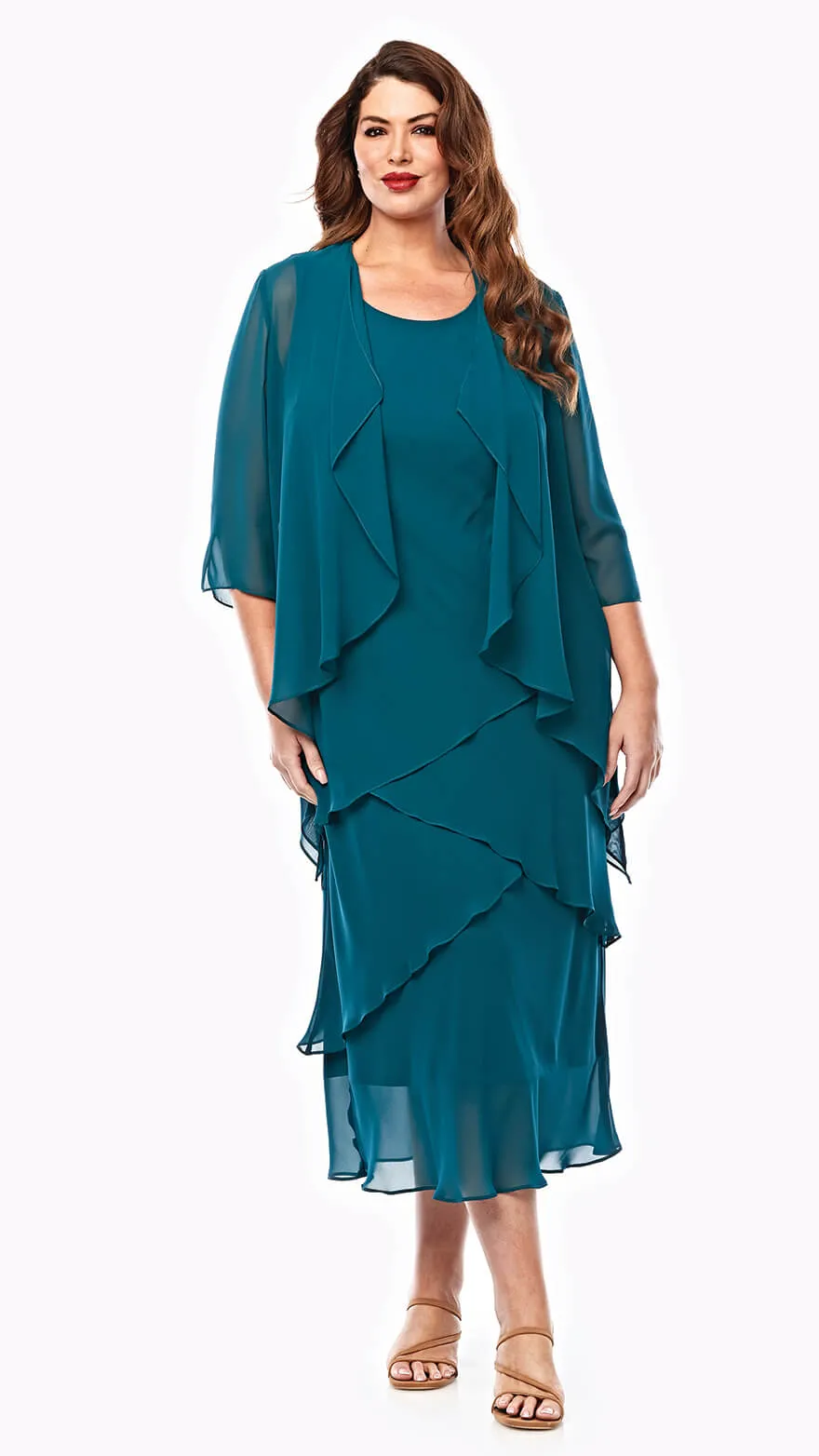 Layla Jones Layered Chiffon Dress (many Colours)