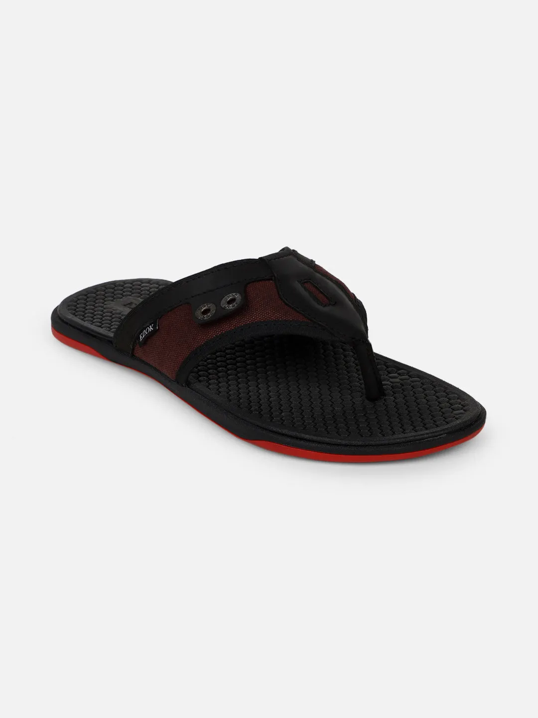 Leather flipflops for men (black)