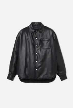 Leather Scout Overshirt / Black