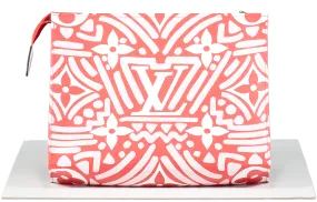 Louis Vuitton Rouge / Rose/ Cream Craft Collection Toiletry Pouch 26 Clutch Bag