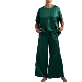 LUNYA | Washable Silk Tee Pant Set - Limited Edition Hum Forest