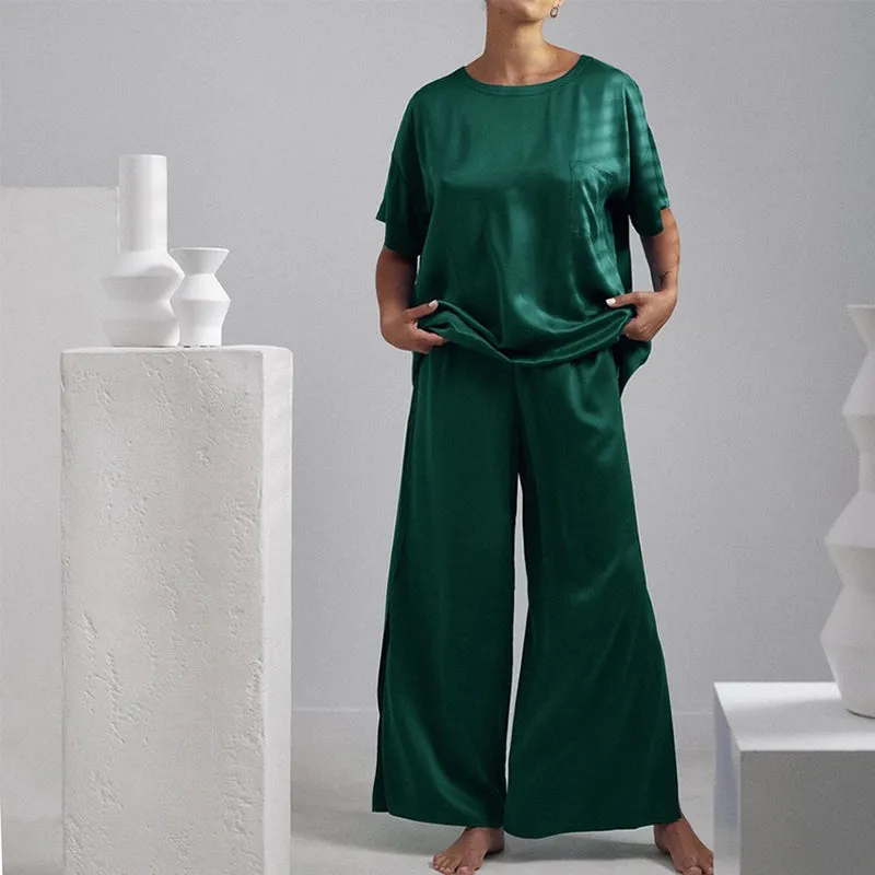 LUNYA | Washable Silk Tee Pant Set - Limited Edition Hum Forest