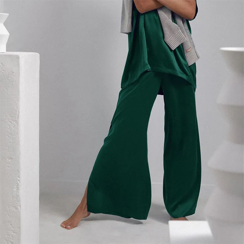 LUNYA | Washable Silk Tee Pant Set - Limited Edition Hum Forest