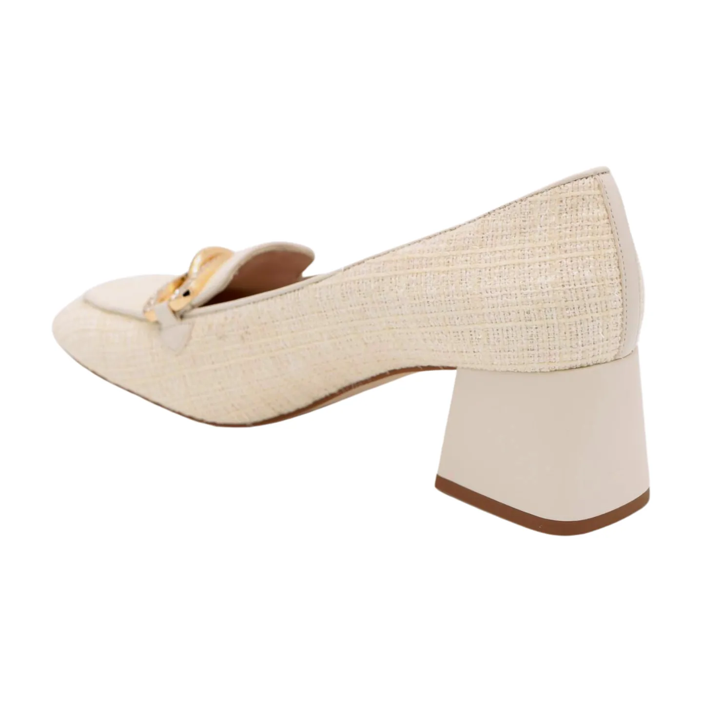 MARIAN Cream Boucle  Print Heeled Loafer 7901