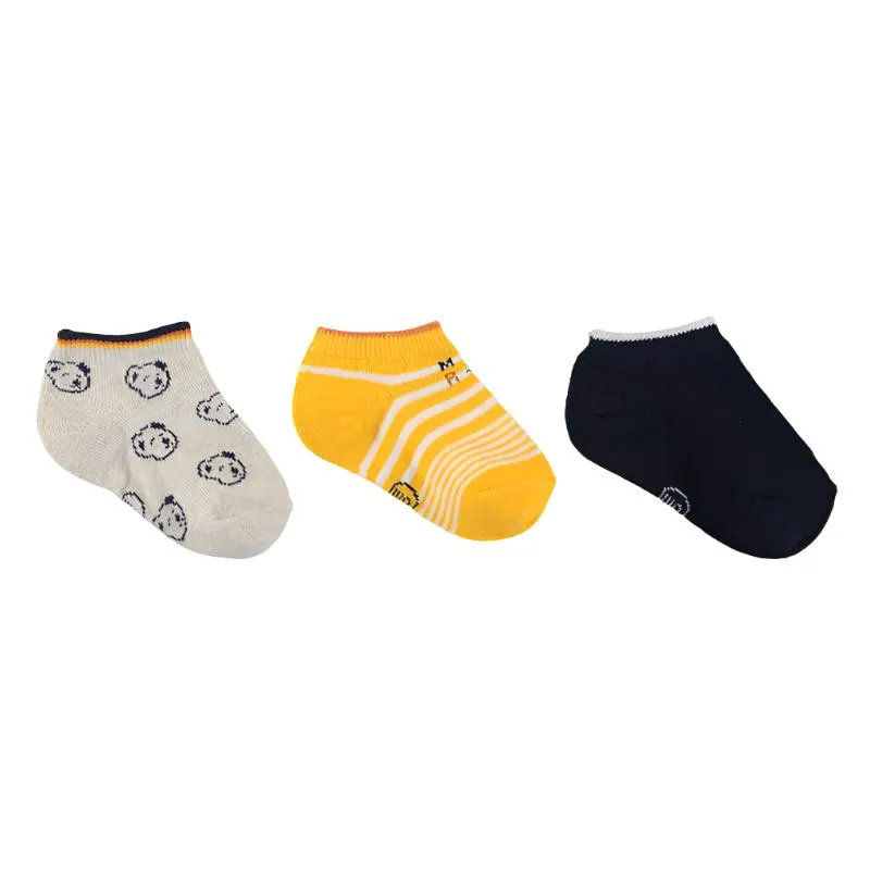 Mayoral Baby 3pc Socks_ Tangerine 10173-26