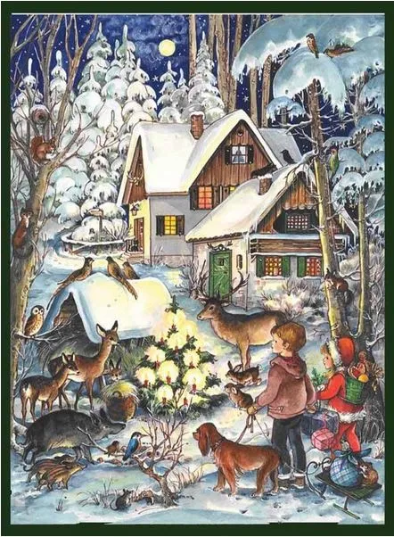 Medium Traditional German Advent Calendars - Old World Villages & Nature