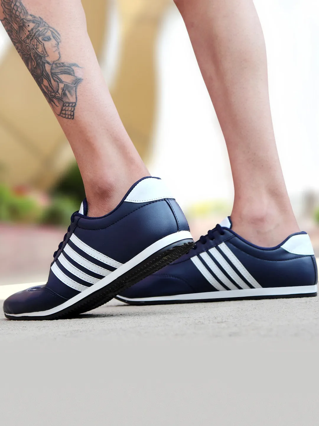 Men Blue Casual Classic Lace Up Sneakers