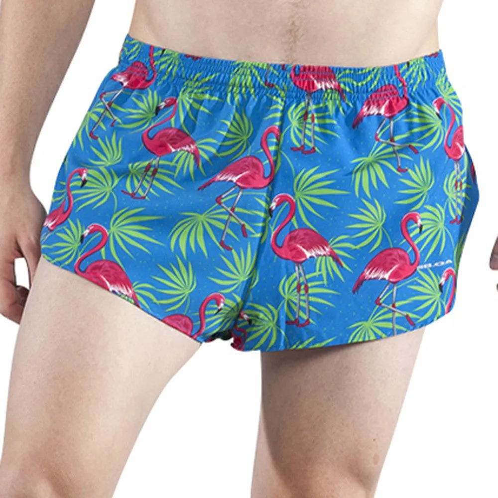 Men's 1" Elite Split Shorts- Flamingo Turquoise