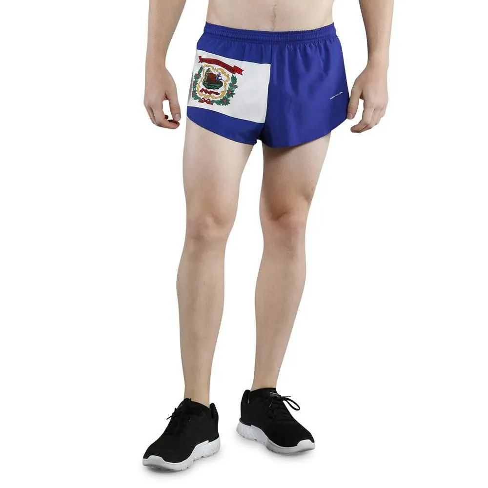 Men's 1" Elite Split Shorts- West Virginia