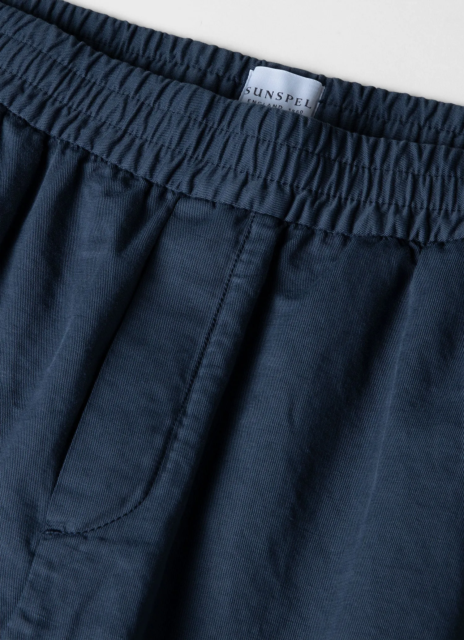 Men's Cotton Linen Drawstring Shorts in Shale Blue