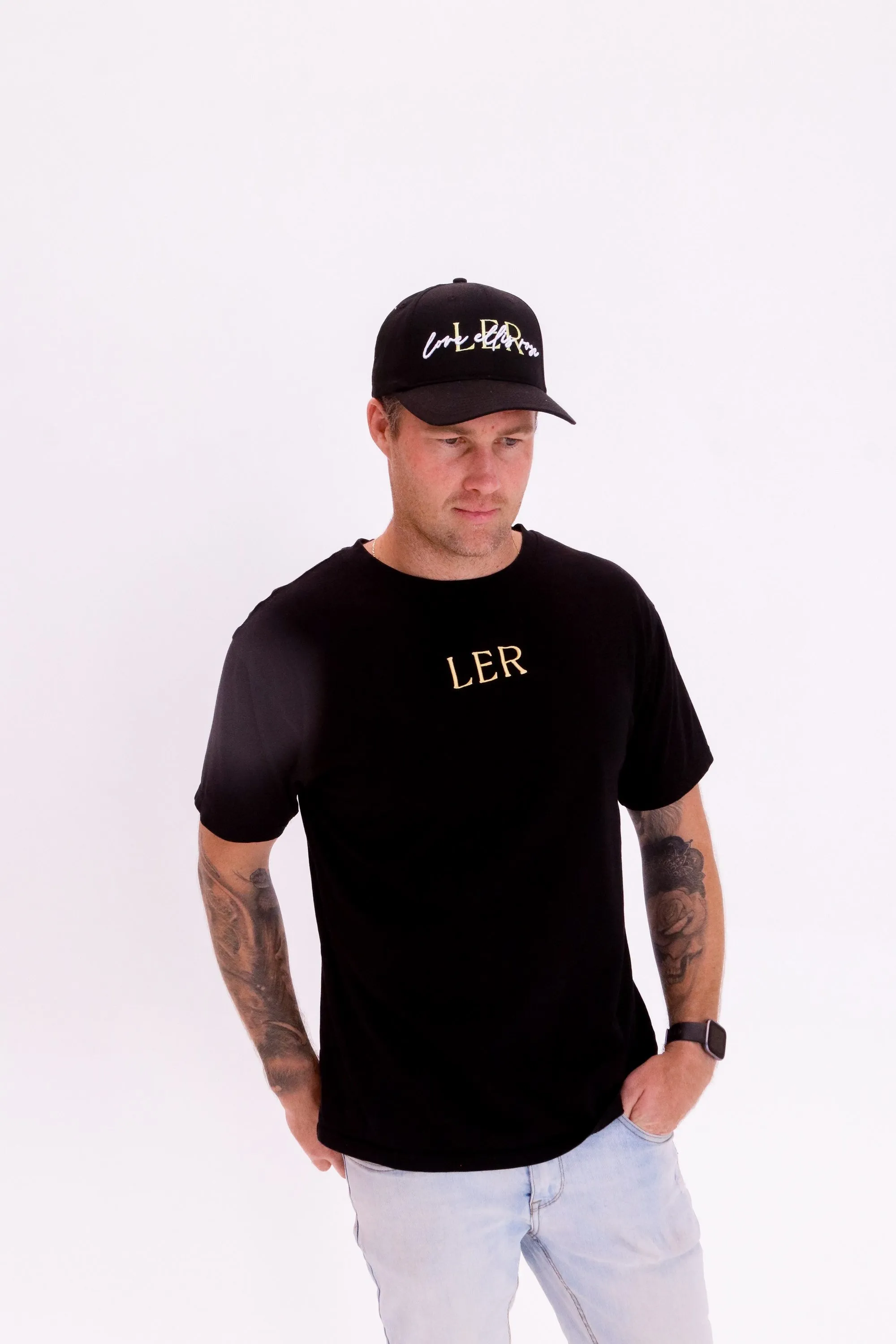 Men's LER Oversized Tee - Black & Yellow