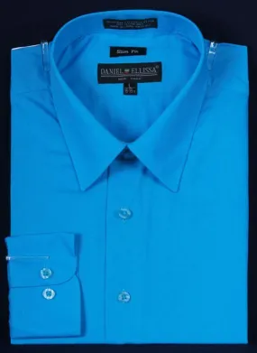 Men's Slim Fit Dress Shirt Color Turquoise