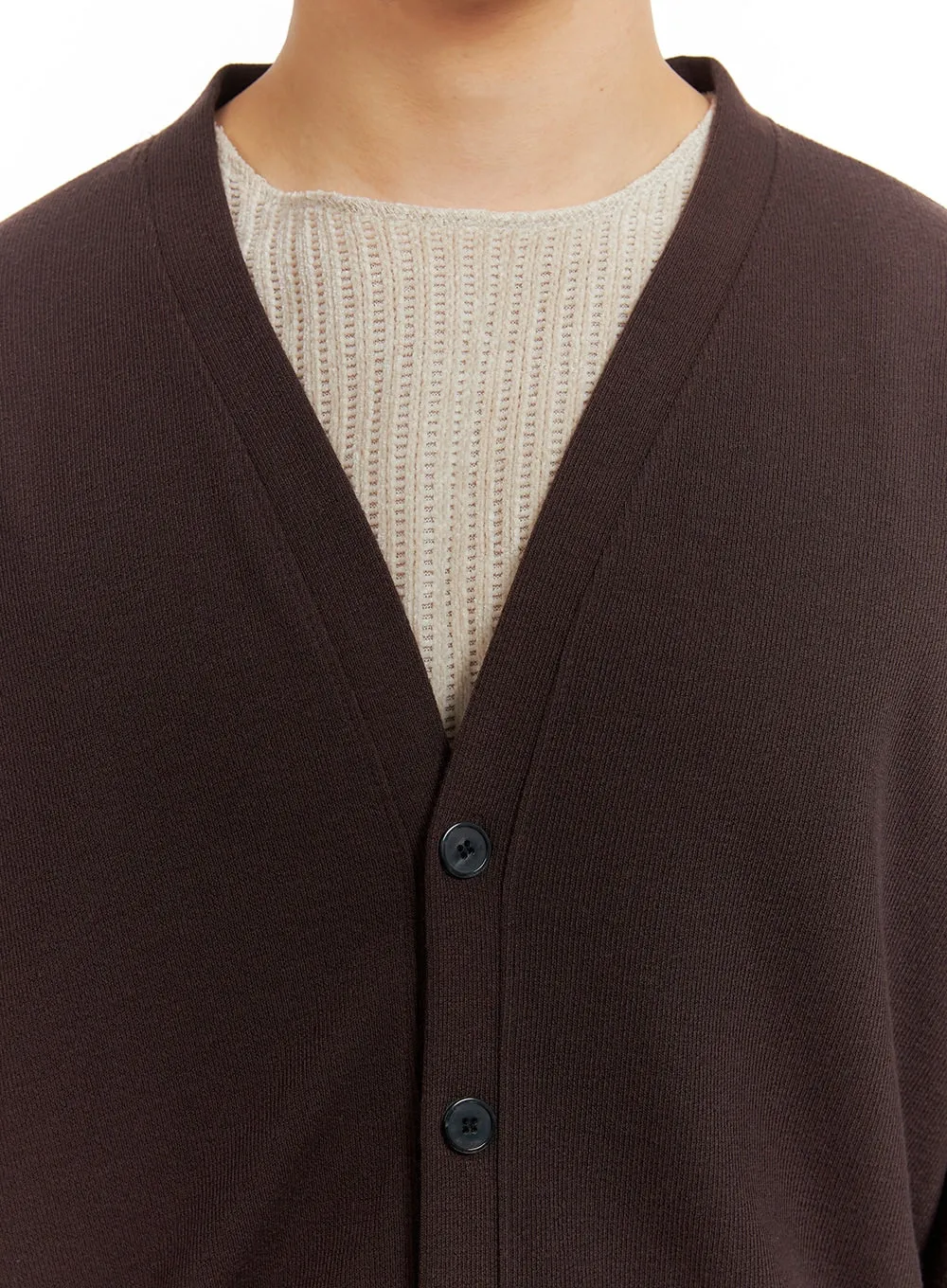 Men's Solid Cotton Cardigan IA402