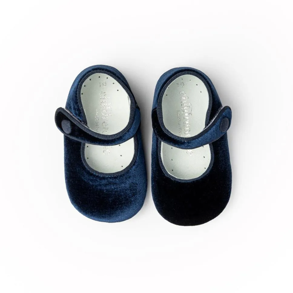 My-First Velvet Mary Janes in Navy