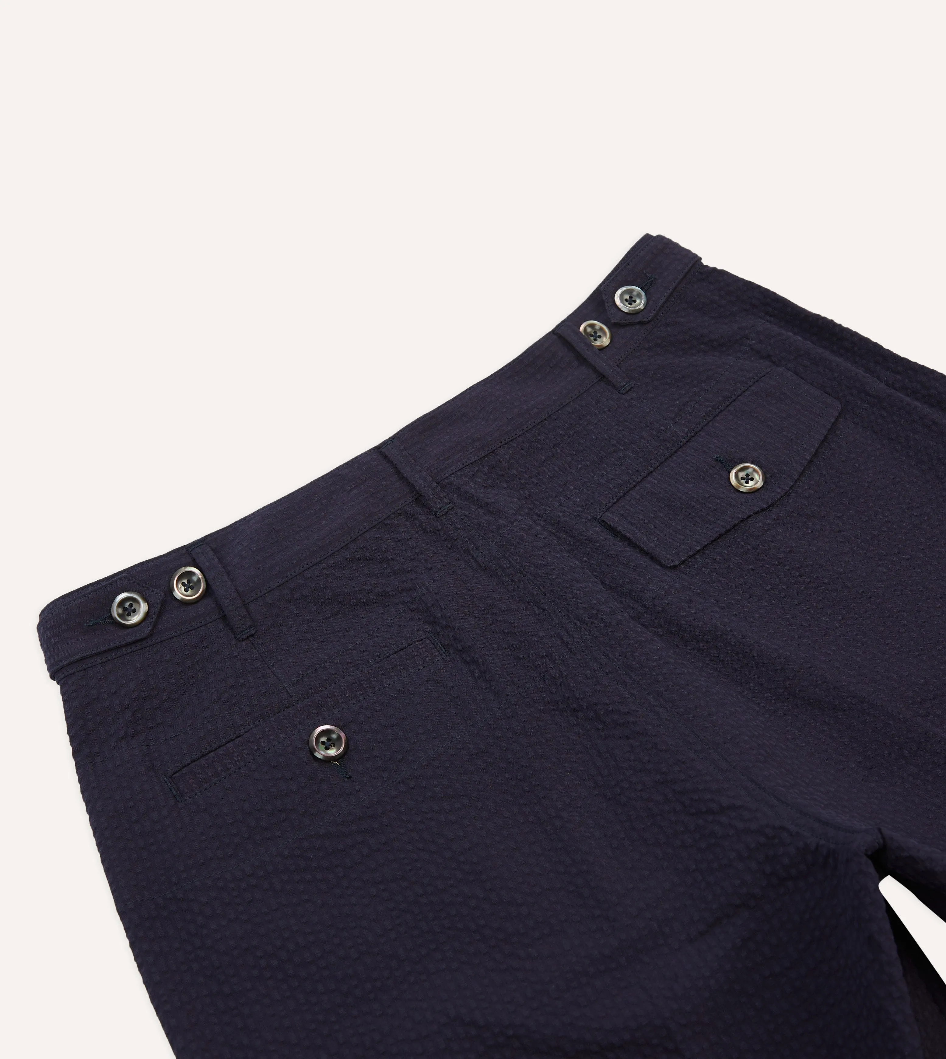 Navy Seersucker Games Trousers