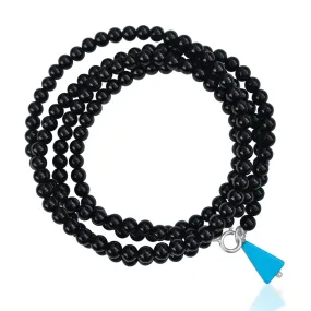 Onyx Wrap Bracelet for Self-Control - Silver