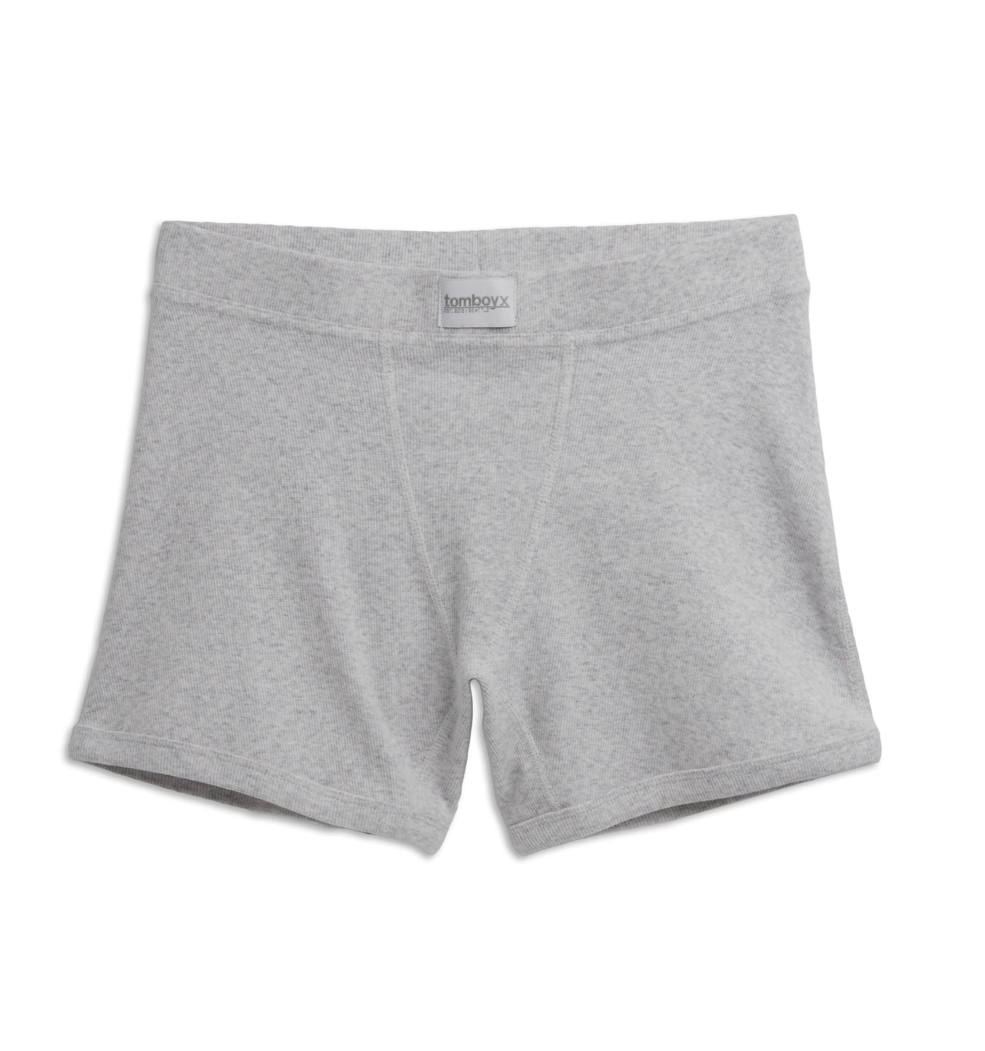 Organic Cotton Rib 4.5" Trunks - Cloud Gray