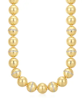 Oversized Ball Chain Necklace- Gold