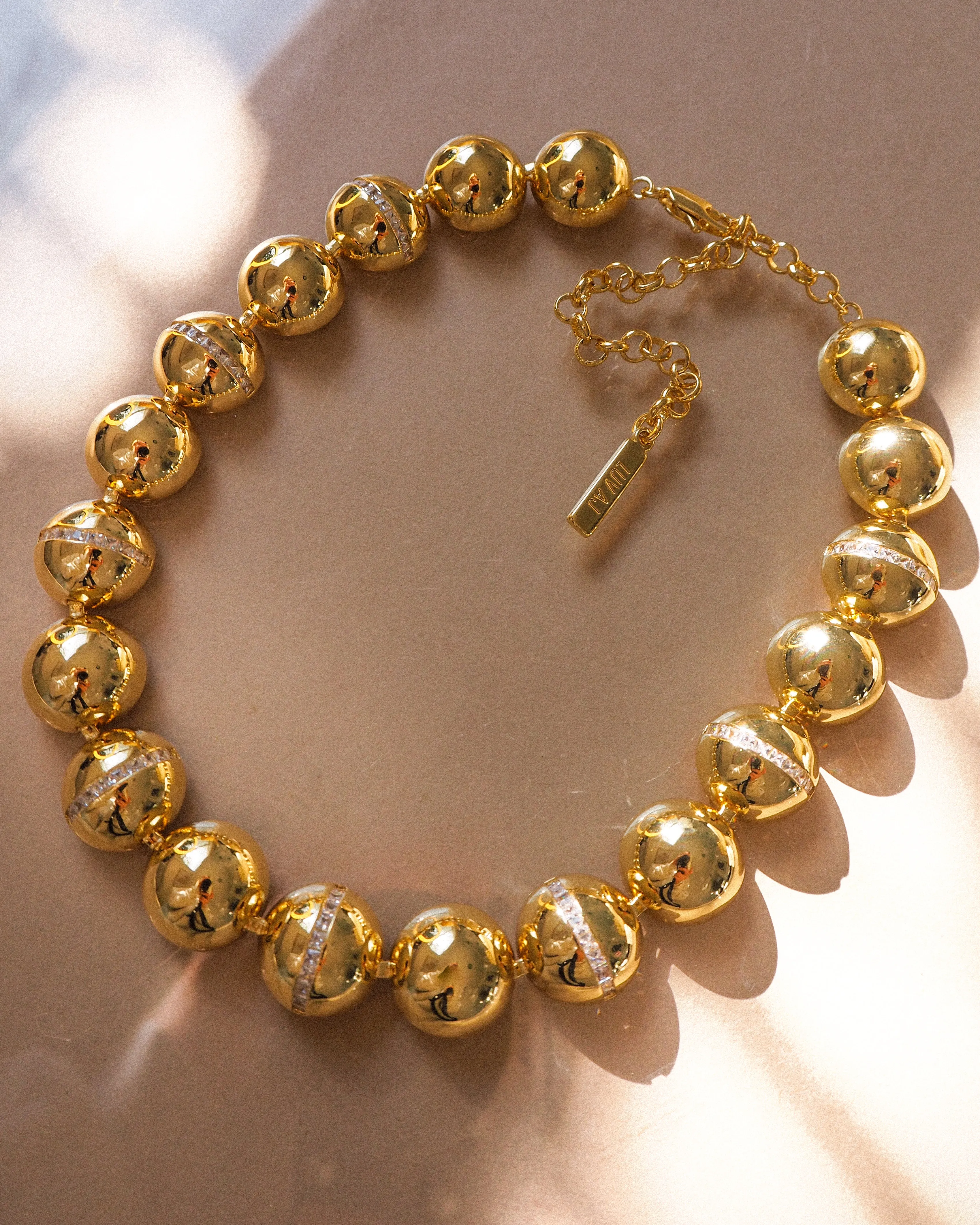 Oversized Ball Chain Necklace- Gold