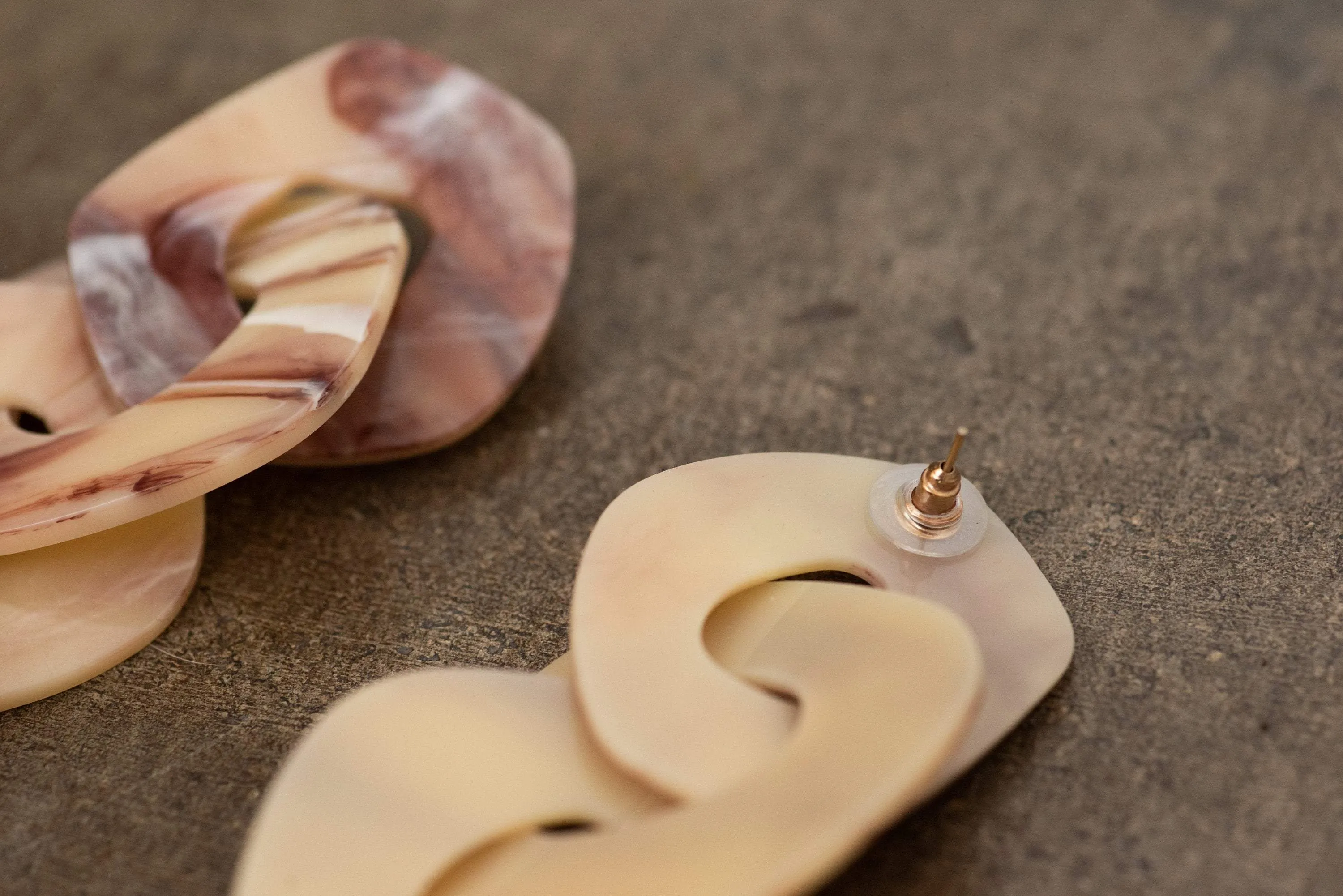 Oversized Caramel Latte Dangle Earrings